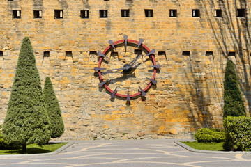 Watches on the streets, parks and city walls of Baku