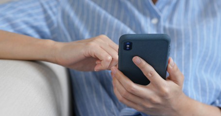Close up of woman use of smart phone