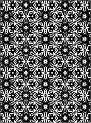 Black and white ornate geometric pattern and abstract background