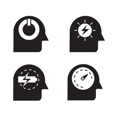 creativity and smart thinking icons set