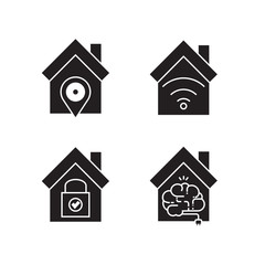 smart home technology and device icons set