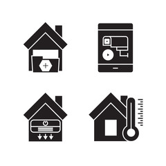 smart home technology and device icons set