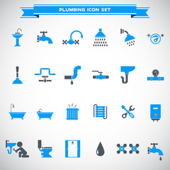 Plumbing icon set