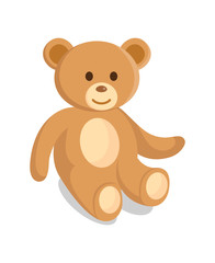 Soft Plush Plaything Cartoon Vector Illustration