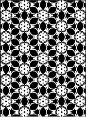 Black and white ornate geometric pattern and abstract background
