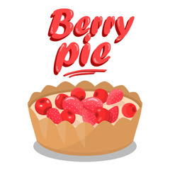 Delicious Berry Pie Cartoon Social media Banner