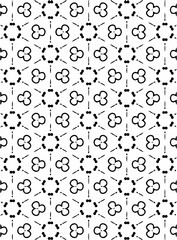 Black and white ornate geometric pattern and abstract background