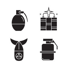 bomb and grenade icons set