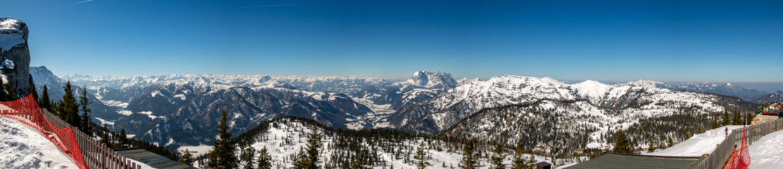 Beautiful alpine winter view at the famous Steinplatte-Waidring-Tyrol-Austria