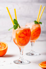 Aperol spritz, Italian cocktail with orange