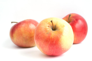red apples on white background