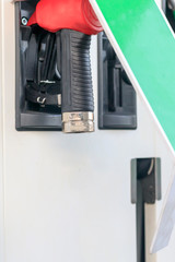 Damaged gun tanker hose. shallow depth of field. have toning