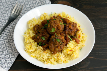 Koftas with Saffron Rice