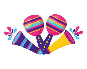 carnival maracas and fireworks