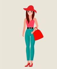 Beautiful fashion girl. Vector illustration