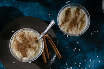 Dessert rice pudding
