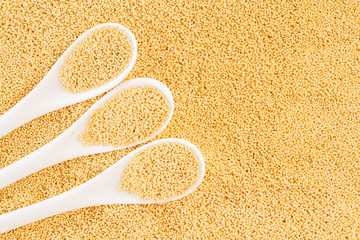 amaranth grains in spoon, superfood