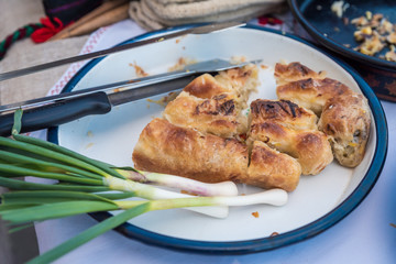 Tradicional homemade Balcan pie  made by housewives from villages