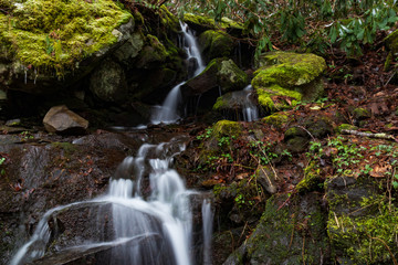 Cascading waterfall in Great Smoky Mountains National Park