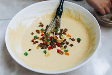 Raisins and Candied Dough