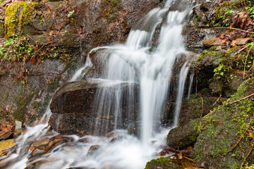 Cascading waterfall in Great Smoky Mountains National Park