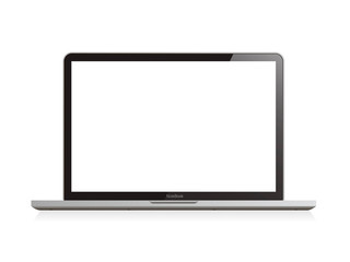 Laptop realistic computer in mockup style. Laptop isolated on a white background. Vector