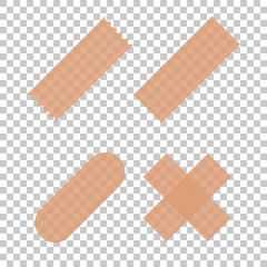 Tape scotch sticky. Scotch transparent isolated. Set tape scotch - vector