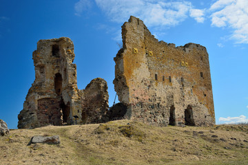 Fototapeta na wymiar Ruins of the medieval citadel. Toolse, Estonia.