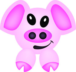 pink cute cartoon pig