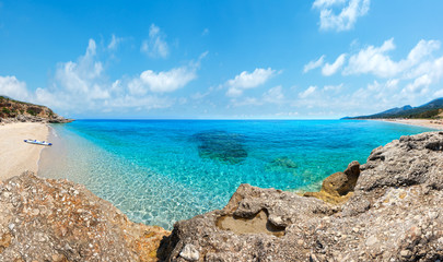 Drymades beach panorama, Albania.