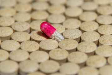 medicine pills on white background, concept