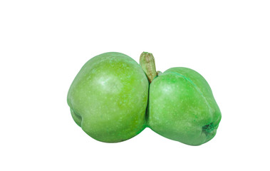 Fused green Apple on white background. Isolated object.
