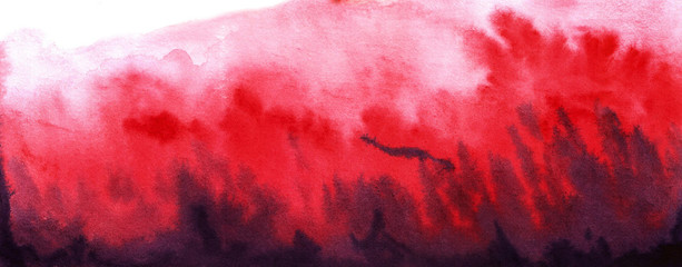 watercolor image of the sky painted in the colors of sunse