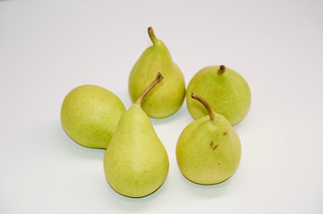 Various pears isolated