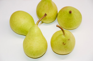 Various pears isolated