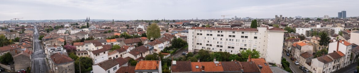 Fototapeta na wymiar Aerial panorama of the city of Bordeaux - Bordeaux, France