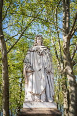 Statue of Montesquieu 1689-1755 in the park of quinconces - Bordeaux, France