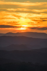 Obraz premium stunning lights at sunset, hotham alpine resort