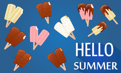 Collection ofvector ice cream illustrations. Illustration of ice creams