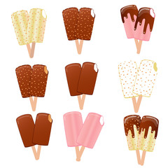 Collection ofvector ice cream illustrations. Illustration of ice creams