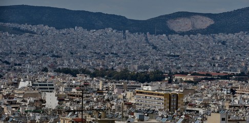 beautiful view from the height of the city in Greece