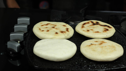 traditional venezuelan food arepa preparation.