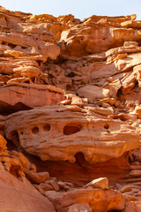 Coloured Canyon is a rock formation on Sinai peninsula. Sights of Nuweiba, Egypt.