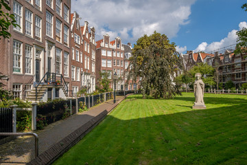 A view in a medieval inner court, the Begijnhof, Amsterdam, Netherlands