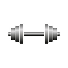 Dumbbell. Gray silver color. Vector drawing. Isolated object on white background. Isolate.