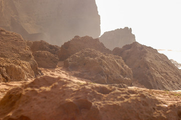 detail of a rocky beach