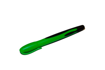 Green permanent marker isolated on white background