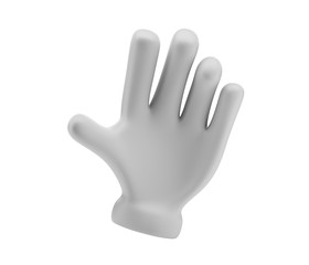 Obraz premium Waving Hand Flat Icon. 3d illustration. Isolated.