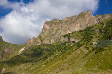 View of Caucasus mountains along  Georgian Military Road, Republic of Georgia