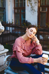 Beautiful girl on the bench